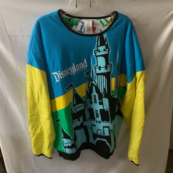 DISNEYLAND RESORT Sleeping Beauty Castle Reversible Pullover Sweater Sz M/L - Picture 1 of 6